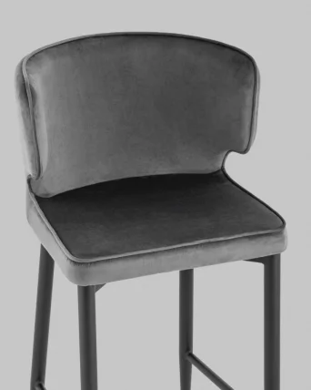 Полубарный стул Матео ножки велюр Серый_6