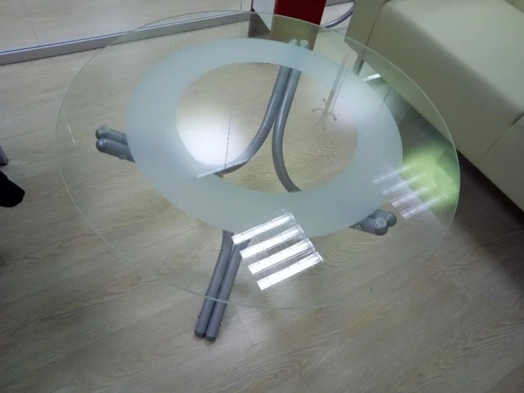 Стол журнальный Дуэт 6 Металлик/ прозрачное_2