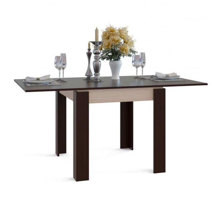 Кухонный стол СО-2 (Подстолье Беленый дуб / Столешница, ножки Венге)_0