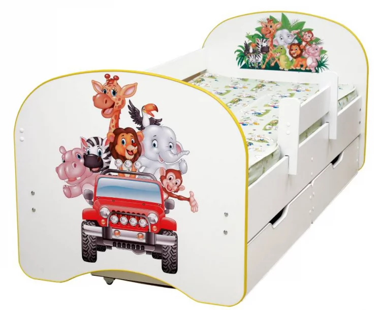 Кровать детская с фотопечатью с 2-мя ящиками 800*1900 Супергерои_0