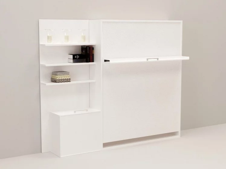 Откидная кровать с полкой Смарт 1 К 1600+П левая Дуб молочный (копия 217672)_0