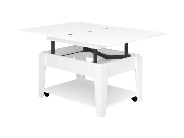 Журнальный стол-трансформер Агат-34 (01) Белый шпон_0