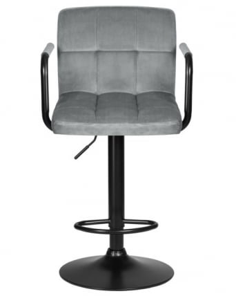 Стул барный DOBRIN KRUGER ARM BLACK (серый велюр (MJ9-75)) 2 шт_6