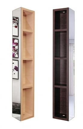 Поворотный зеркальный шкаф Хоп Шелф Молочный дуб_2