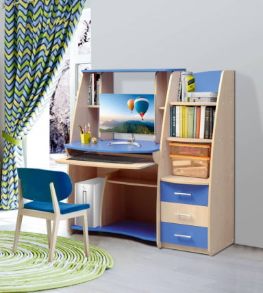 Стол компьютерный №1 Клен/Ярко-розовый_0