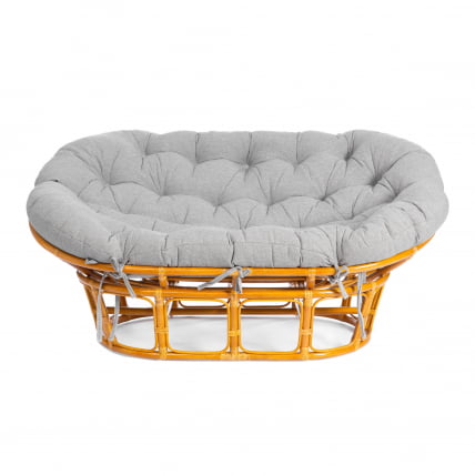 Диван MAMASAN/МАМАСАН 23/02 W /с подушкой/ 169х102х80 см, Pecan (орех), матрац 182х119 см, ткань серо-бежевая 3М 16/2_2