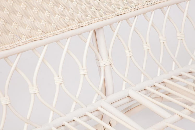 Комплект для отдыха ANDREA (диван + 2 кресла + журн. столик со стеклом + подушки) TCH White (белый), Ткань рубчик, цвет кремовый_6