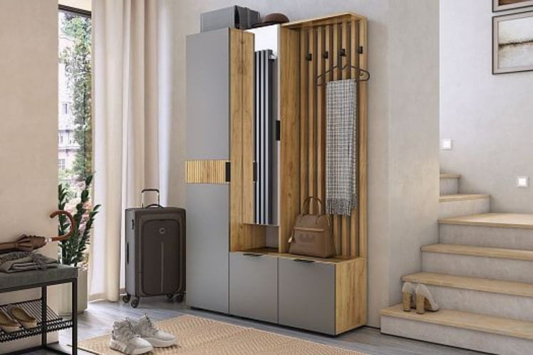 Прихожая Бери MPR-021 Дуб крафт золотой/графит_4