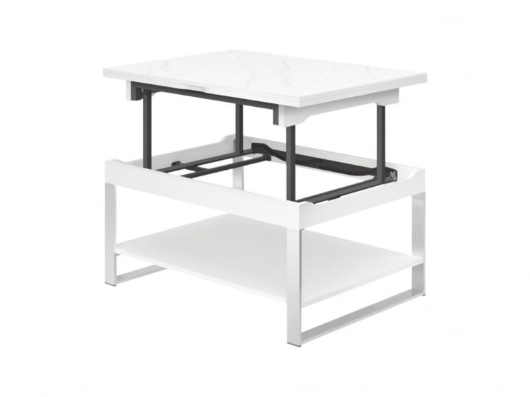 Журнальный стол-трансформер Агат-36 Белый шпон_3