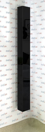 Поворотный шкаф в черном глянцевом стекле Иглу Шелф Венге_1