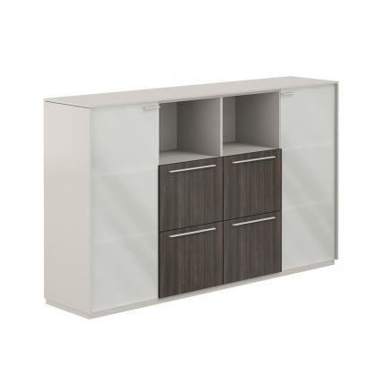 Шкаф средний с ящиками Atlas NZ-0316.GS.BT Серый камень Бренсон Трюфель_0