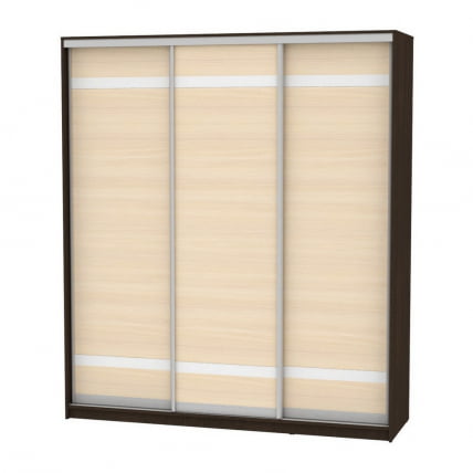 Шкаф-купе B-230х200х60-3(Венге-ДМ-D9D9D9)_0