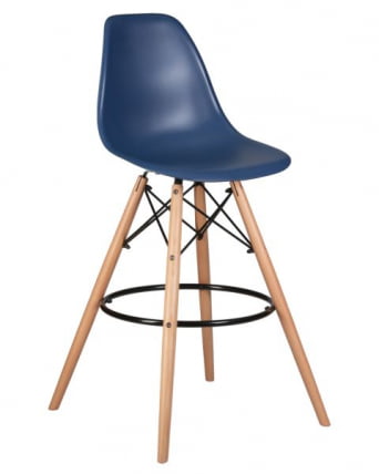 Стул барный DOBRIN DSW BAR (ножки светлый бук, цвет темно-синий (BE-12)) 2 шт_1