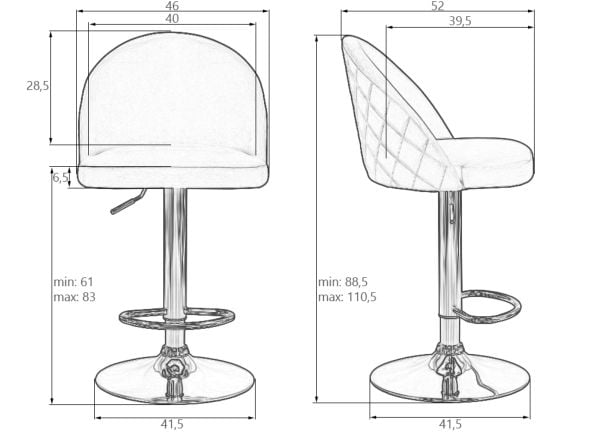 Стул барный DOBRIN MILANA (пудрово-голубой велюр (MJ9-74)) 2 шт_9