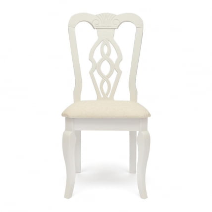 Стул Афродита/ Aphrodite дерево гевея, 46х54х99см, Ivory white, ткань кремовая с рисунком (3321)_4