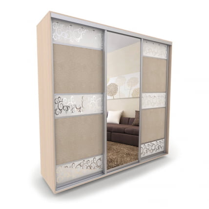 Шкаф-купе 3-х дверный Акцент-Лайн КС 2100х600 Дуб молочный_0