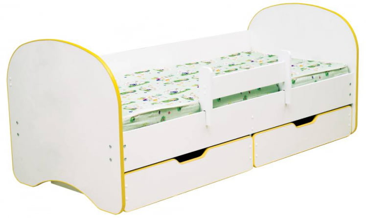 Кровать детская Радуга с 2-мя ящиками 800*1900 Светло-розовый_0