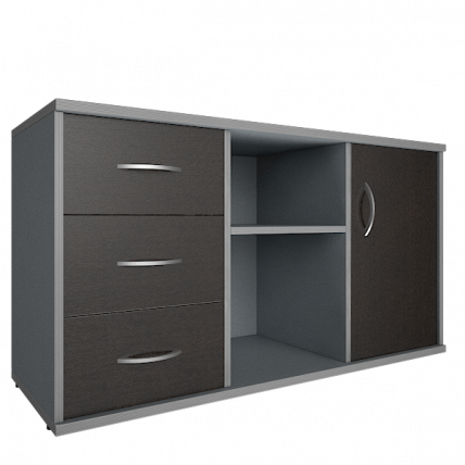 Тумба под оргтехнику сервисная Riva А.МТ-2 Венге/Металлик_0