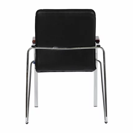 Кресло для приемных Samba хром кожзам Черный_2