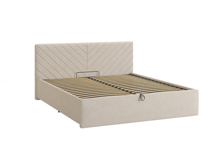 Кровать 1.6 Сандра 2 с подъем. механизмом ZP.KM1.6-12.2 крем (велюр)_1