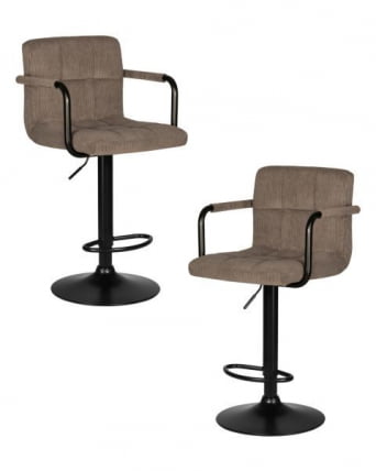 Стул барный DOBRIN KRUGER ARM BLACK (какао вельвет (LAR-E2041-05)) 2 шт_0