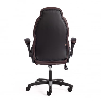 Кресло офисное BAZUKA кож/зам, черный/черный перфорированный/коричневый, 36-6/36-6/06/36-36_3