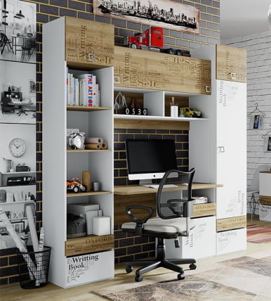 Стол с ящиками Оксфорд ТД-139.15.02 Ривьера Белый с рисунком_3