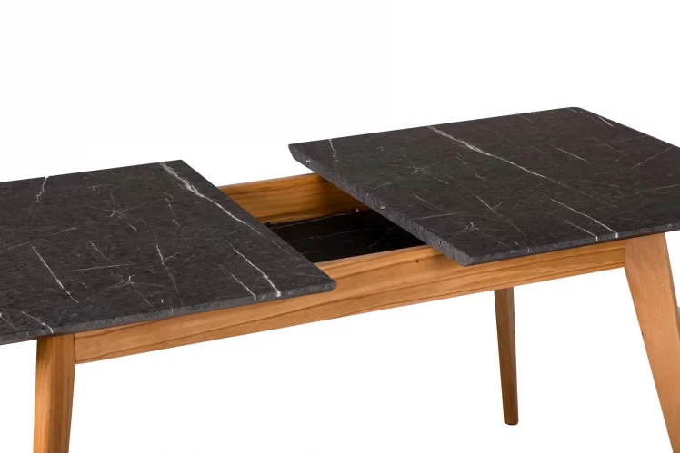 Стол раскладной Лунд 140-180 БУК-Мрамор Графит_1