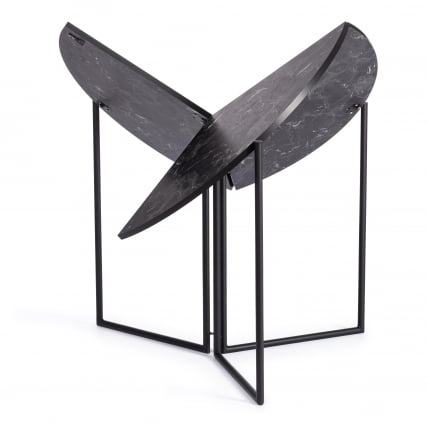 Стол складывающийся YOOP (mod. 1202) ЛДСП+меламин/металл, 100 х 100 х 72 см, черный мрамор/черный_1