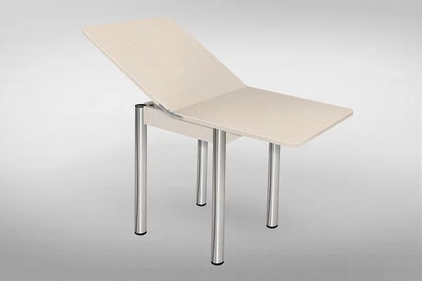 Стол обеденный Ломберный с ящ ХРОМ 1 кат 4042 мат ЛДСП белый_0