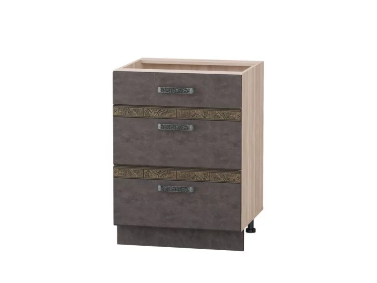 Стол с 3 ящиками (система Hettich) Бруклин 101.91 Дуб Кронберг/Лагода/Антрацит_0