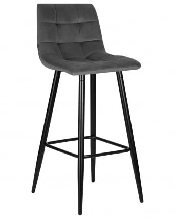 Стул барный DOBRIN NICOLE (черные матовые ножки, темно-серый велюр (108-91))_0
