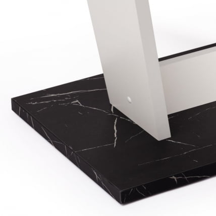 Стол обеденный FOX раздвижной ЛДСП, 68.6x110-145x75 см, Мрамор черный/Белый_9