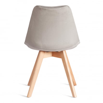 Стул TULIP SOFT (mod. 053V) дерево/пластик/вельвет, 49,5 x 54,5 x 84 см, Светло-серый (HLR 39)/натуральный_3
