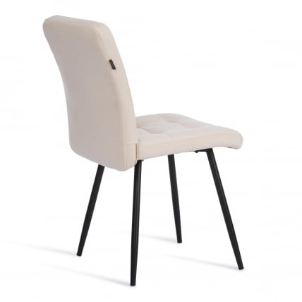 Стул обеденный Medeo флок , 47х56х89, молочный/черный, 4_2