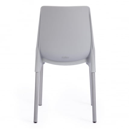 Стул GENIUS (mod 75) металл/пластик, 46x56x84cм, серый/ножки хром_3