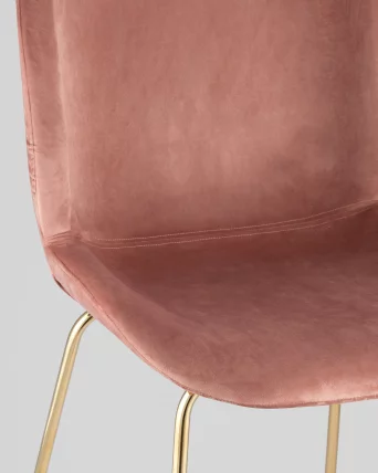 Стул барный Beetle Lite PU со спинкой Пудровый_8