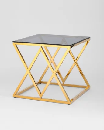 Журнальный стол ИНСИГНИЯ 55x55 Золото стекло smoke_1