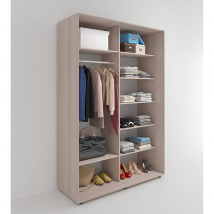 Шкаф-купе 2-х дверный Акцент-Лайт Д 1400х600 Ясень шимо светлый_1