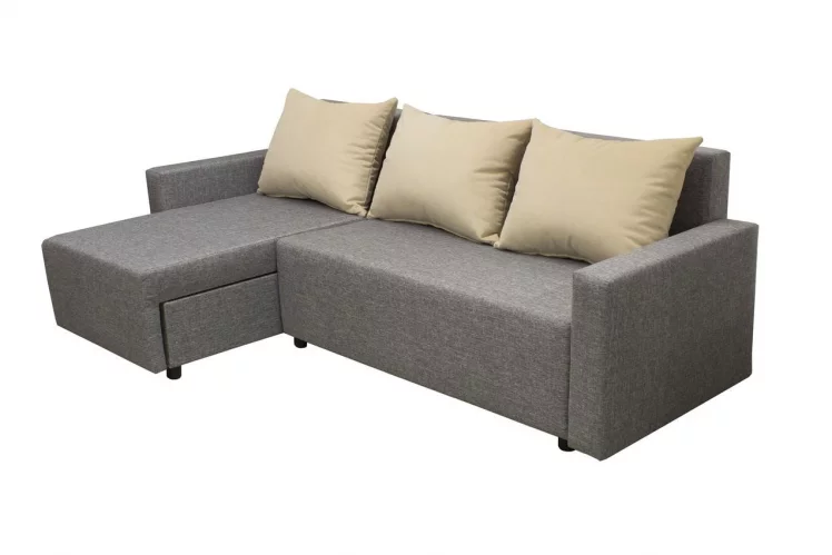 Угловой диван Sherry (3 категория) с механизмом подъема оттоманки Визит 118-Нео Латте_0