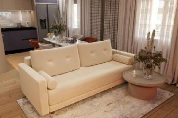 Диван прямой Санднес (Berhouse) Цвет фасада: Серый велюр; Тип: Прямой; Материал фасада: Металл/Велюр_3