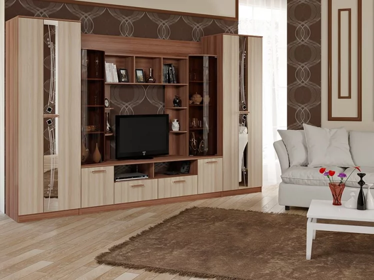 Стенка Венеция Ясень шимо светлый/темный_0