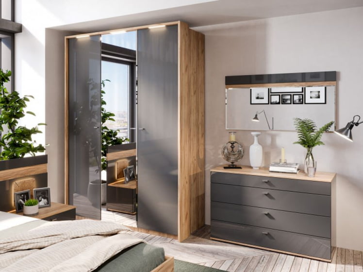 Зеркало настенное 890 Фиджи ЛД 659.450.000 Дуб Золотой Антрацит_3