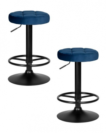 Табурет барный DOBRIN BRUNO BLACK (синий велюр (MJ9-117)) 2 шт_0