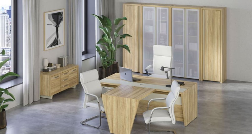 Стол переговорный Corner COR.PRG-18 Гикори Песочный Ваниль_1