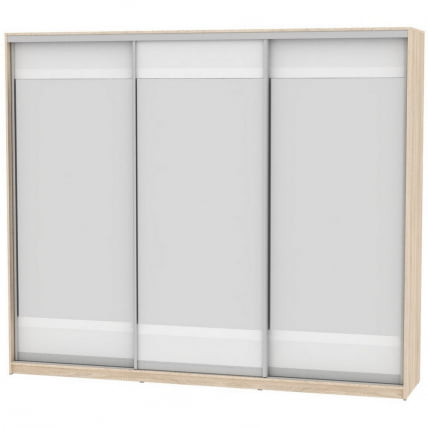 Шкаф-купе B-220х270х60-3(ДСС-Белый-D10D10D10)_0