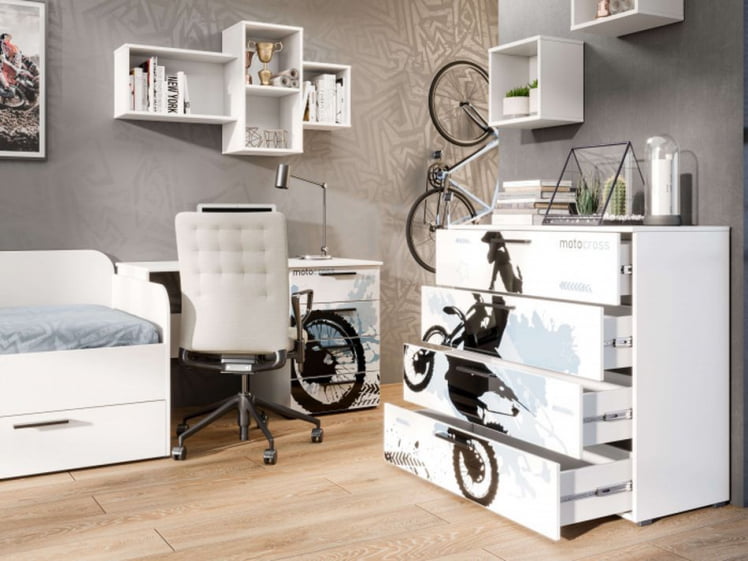 Комод тип 1 Мотокросс ЛД 535.050.000 Серый шелк с фотопечатью_4