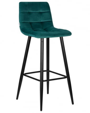 Стул барный DOBRIN NICOLE (черные матовые ножки, морской волны велюр (108-119)) 2 шт_1