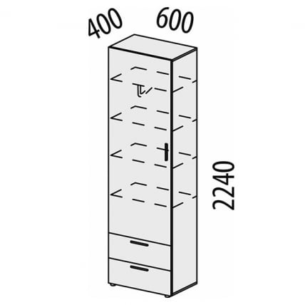 Шкаф-пенал (лев/прав) Джерси 601.16_12