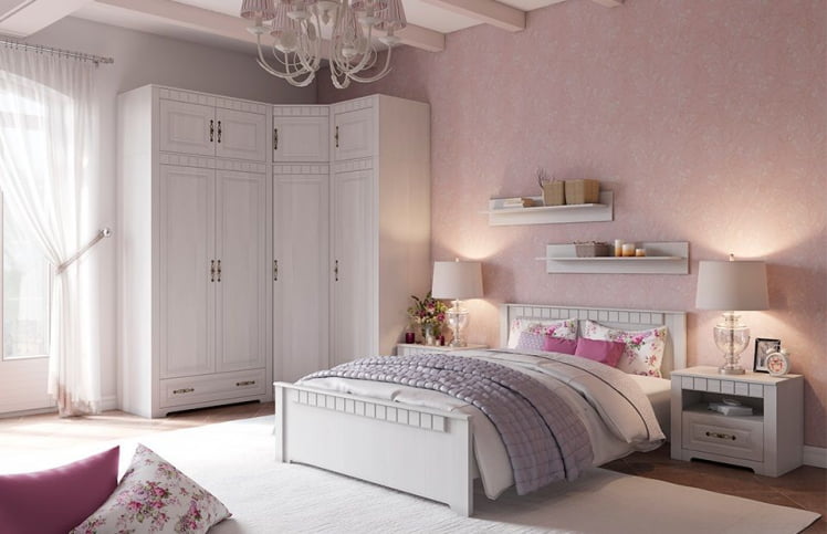 Спальня Прованс №1 Бодега белая-Платина премиум_0